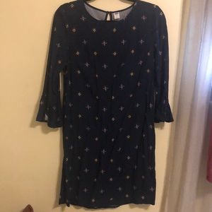 Navy blue quarter sleeved dress